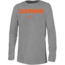 Nike Youth Clemson Tigers Grey Dri-FIT Legend Football Team Issue Long Sleeve T-Shirt
