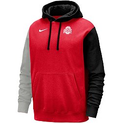 Nike Youth Ohio State Buckeyes Colorblock Scarlet Club Fleece College Pullover Hoodie
