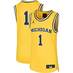 Nike Youth Michigan Wolverines #1 Maize Replica Basketball Jersey