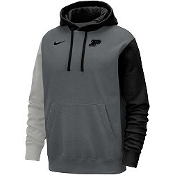 Nike Youth Purdue Boilermakers Colorblock Grey Club Fleece College Pullover Hoodie