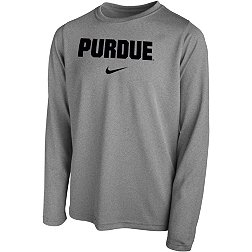 Nike Youth Purdue Boilermakers Grey Dri-FIT Legend Football Team Issue Long Sleeve T-Shirt