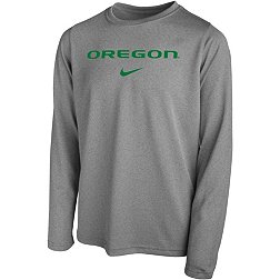 Nike Youth Oregon Ducks Grey Dri-FIT Legend Football Team Issue Long Sleeve T-Shirt