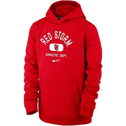 Nike Youth St. John's Red Storm Red Club Fleece Mascot Name Pullover Hoodie