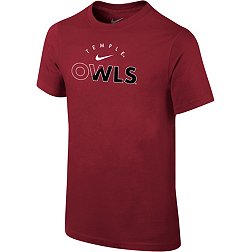 Nike Youth Temple Owls Cherry Core Cotton Logo T-Shirt