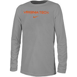 Nike Youth Virginia Tech Hokies Grey Dri-FIT Legend Football Team Issue Long Sleeve T-Shirt