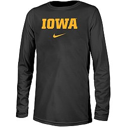 Nike Youth Iowa Hawkeyes Black Dri-FIT Legend Football Team Issue Long Sleeve T-Shirt