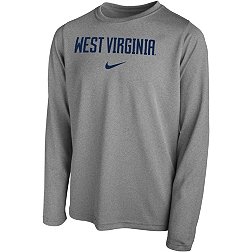 Nike Youth West Virginia Mountaineers Grey Dri-FIT Legend Football Team Issue Long Sleeve T-Shirt