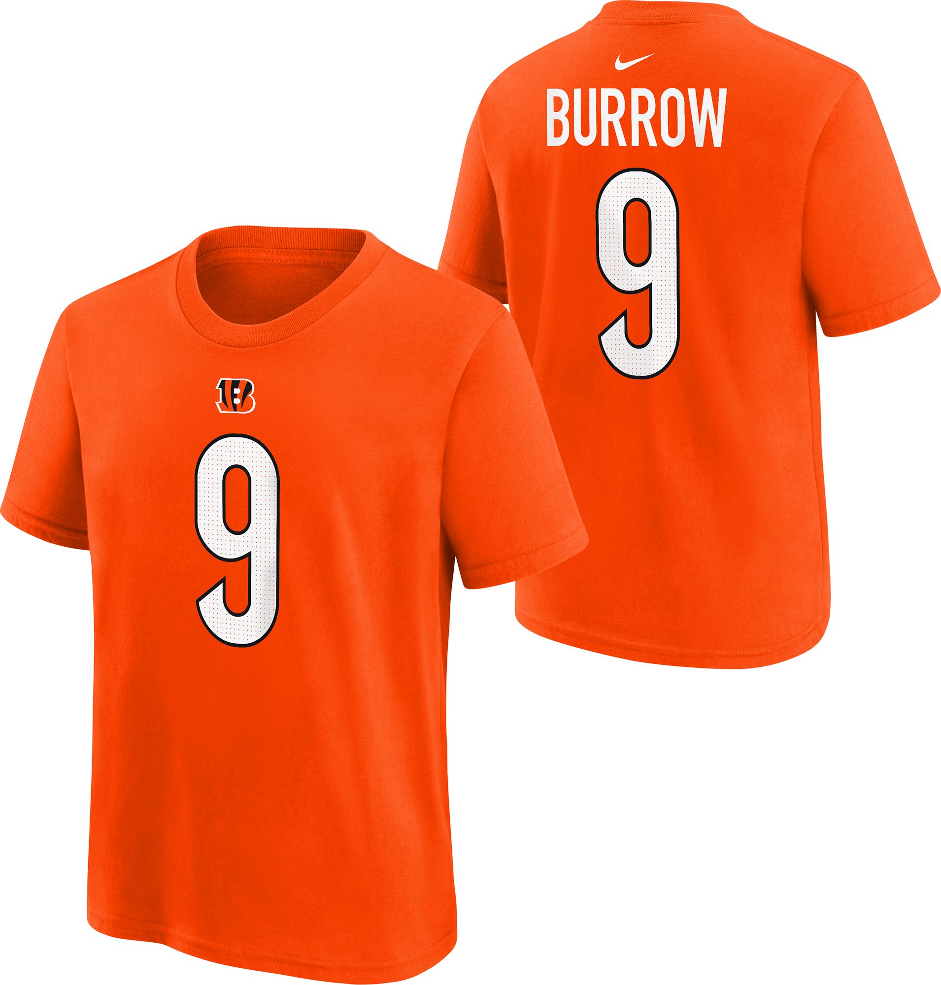 Nike Youth Cincinnati Bengals Joe Burrow #9 Orange T-Shirt