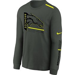 Nike Youth Denver Broncos 2023 Volt Anthracite Long Sleeve T-Shirt