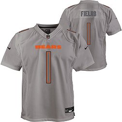 Nike Youth Chicago Bears Justin Fields #1 Atmosphere Grey Game Jersey