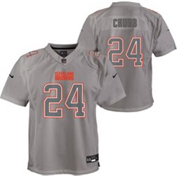 Nike Youth Cleveland Browns Nick Chubb #24 Atmosphere Grey Game Jersey
