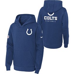 Nike Youth Indianapolis Colts Sideline Club Blue Pullover Hoodie