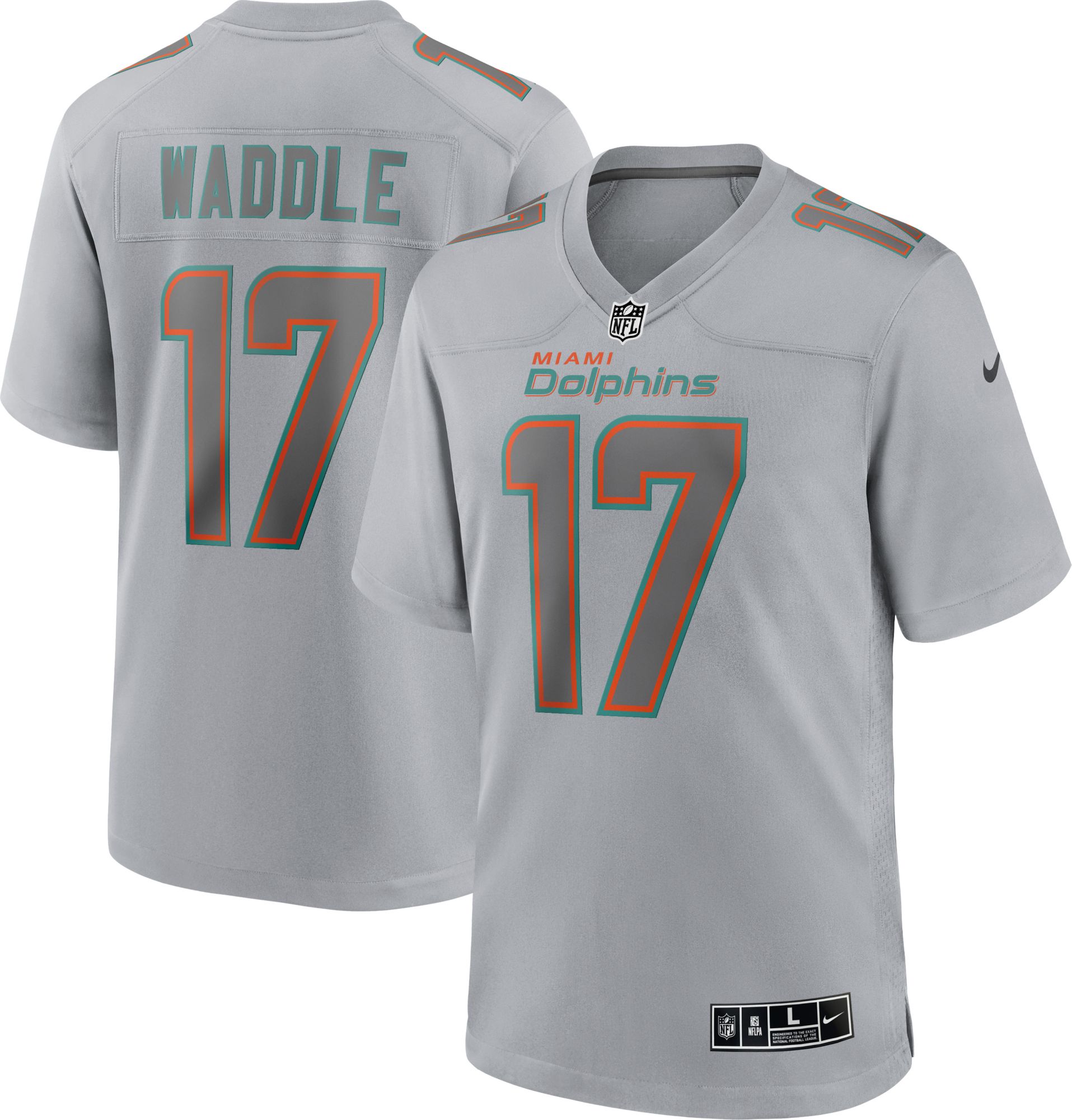 Tyreek Hill Miami Dolphins Youth Name & Number Logo T-Shirt - Ash