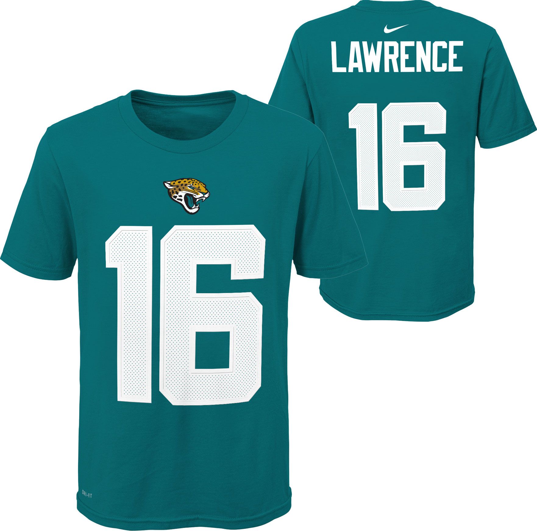 Nike Youth Jacksonville Jaguars Trevor Lawrence #16 Teal T-Shirt - Jacksonville Jaguars Merchandise