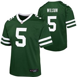 Nike Youth New York Jets Garrett Wilson #5 Green Game Jersey