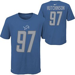 Nike Youth Detroit Lions Aidan Hutchinson #97 Blue T-Shirt
