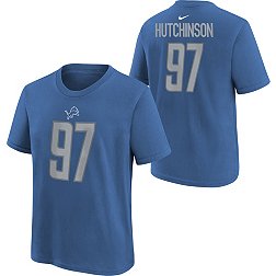 Nike Youth Detroit Lions Aidan Hutchinson #97 Blue T-Shirt