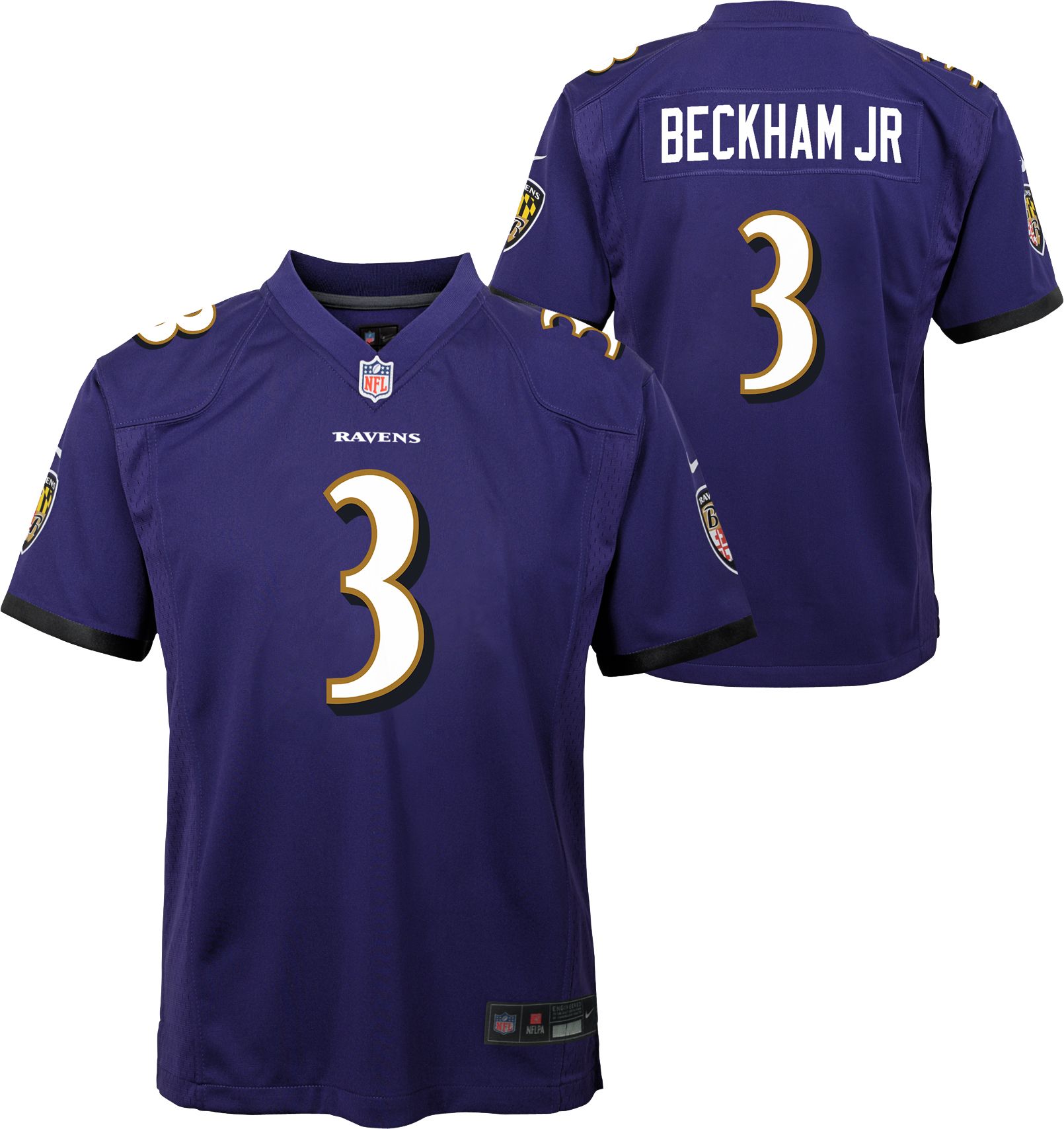 Men's Nike Odell Beckham Jr. Purple Baltimore Ravens Game Jersey