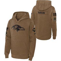 Nike Youth Baltimore Ravens 2023 Salute to Service Brown Hoodie