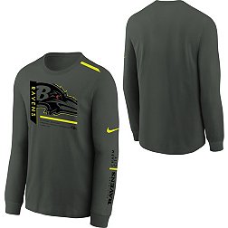 Nike Youth Baltimore Ravens 2023 Volt Anthracite Long Sleeve T-Shirt