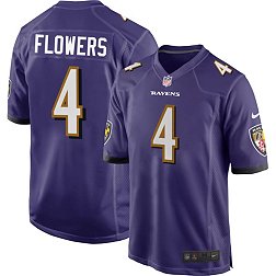 Nike Youth Baltimore Ravens Zay Flowers #4 Purple Game Jersey
