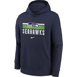 Nike Youth Seattle Seahawks Team Stripes Navy Pullover Hoodie