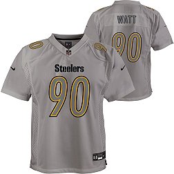 Nike Youth Pittsburgh Steelers T.J. Watt #90 Atmosphere Grey Game Jersey