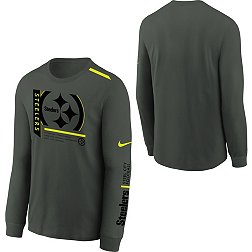 Nike Youth Pittsburgh Steelers 2023 Volt Anthracite Long Sleeve T-Shirt