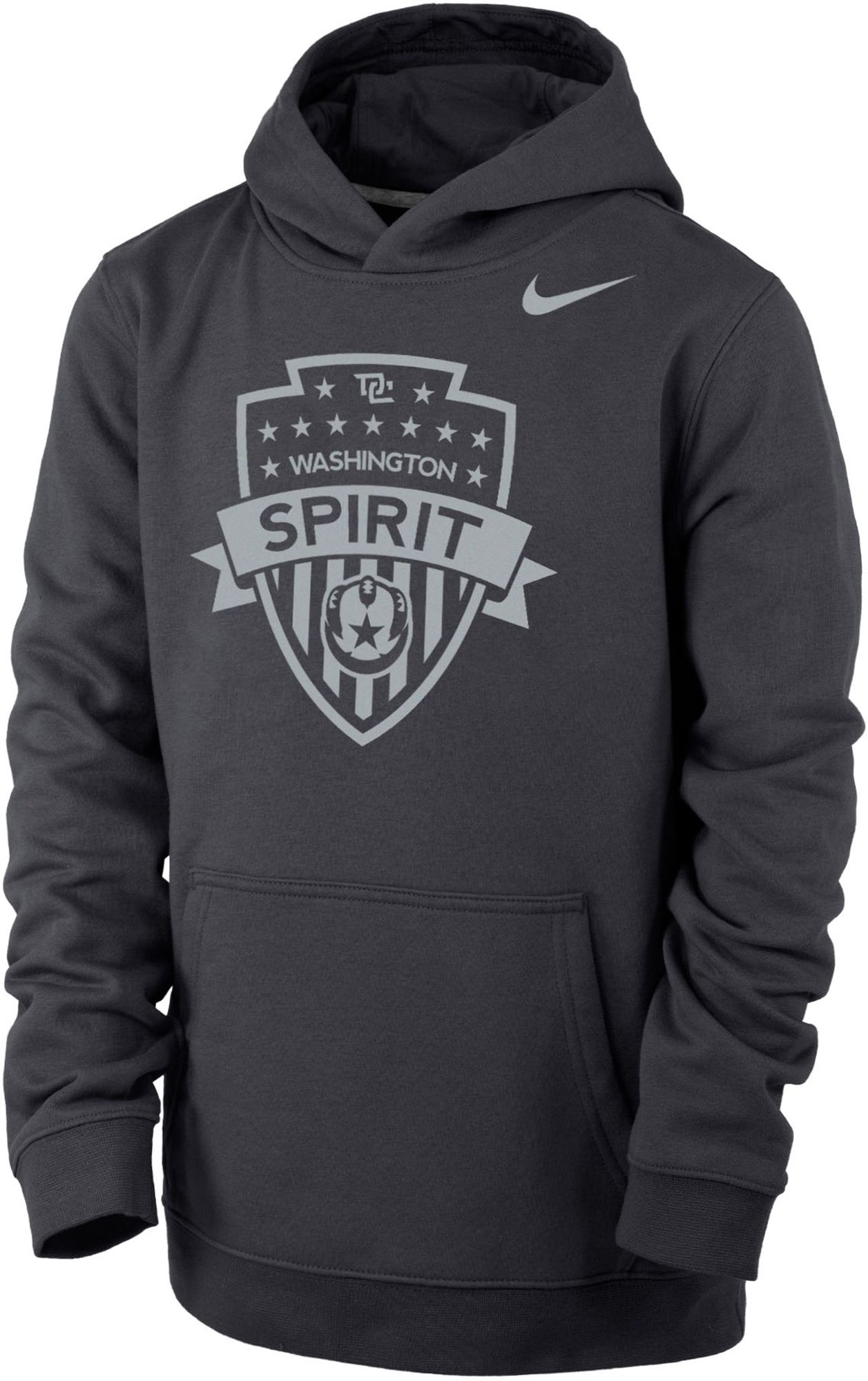 Nike Youth Washington Spirit Logo Grey Therma Pullover Hoodie
