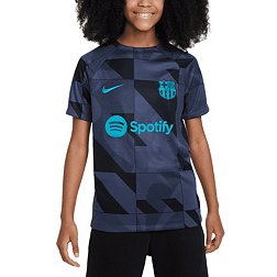 Nike Youth FC Barcelona 2023 Purple Blue Prematch Jersey
