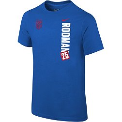 Nike Youth USWNT 2023 One-Hit Trinity Rodman #25 Away T-Shirt