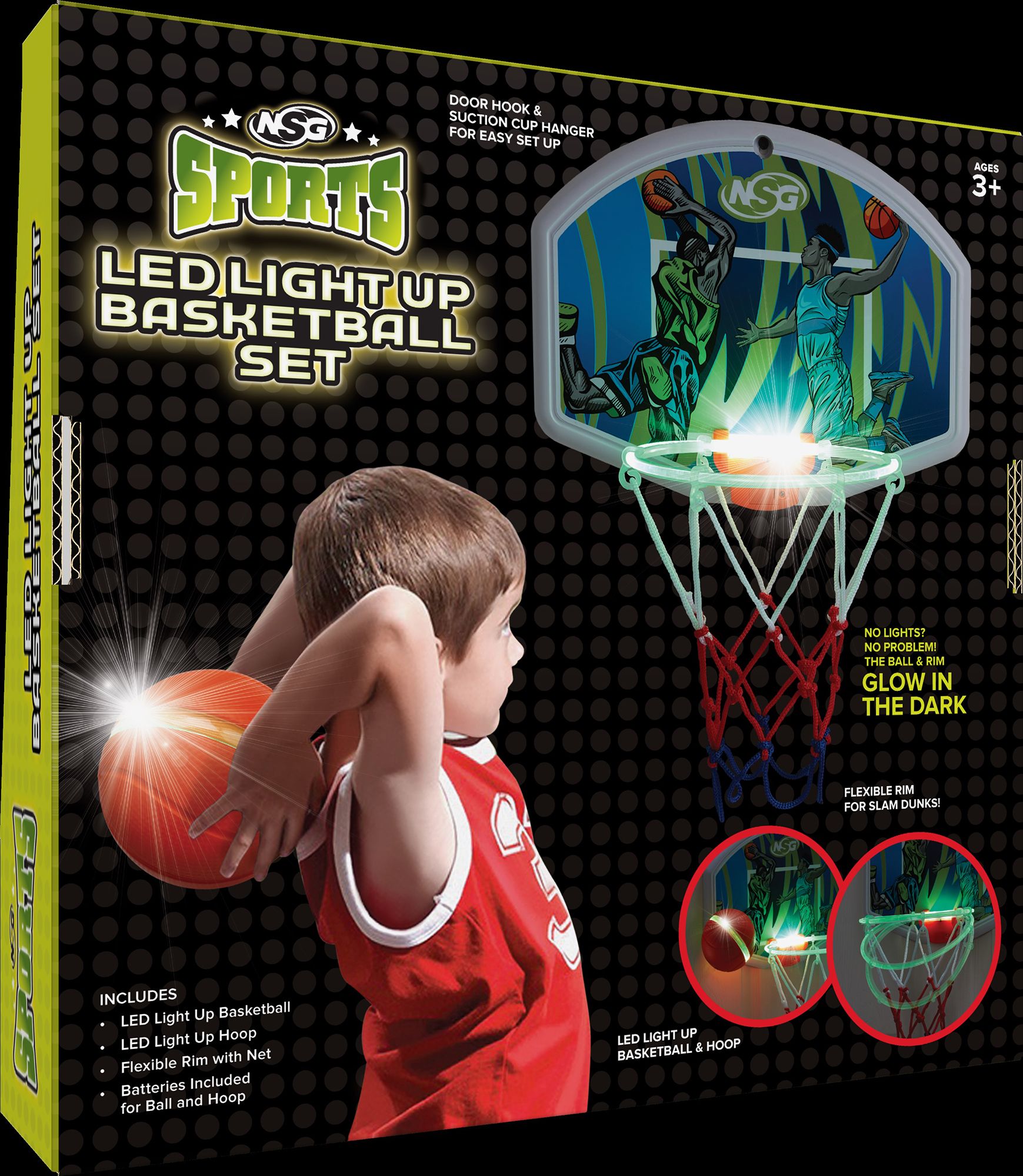 National Sporting Goods LED Light Up Basketball Set