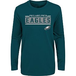 NFL Team Apparel Boys' Philadelphia Eagles Amped Up Green Long Sleeve T-Shirt