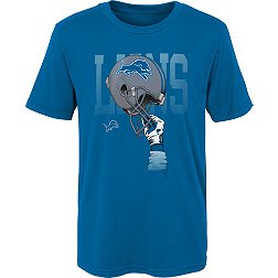 NFL Team Apparel Boys' Detroit Lions Helmets High Blue T-Shirt