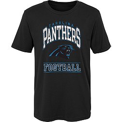 NFL Team Apparel Boys' Carolina Panthers Big Blocker Black T-Shirt