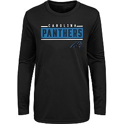 NFL Team Apparel Boys' Carolina Panthers Amped Up Black Long Sleeve T-Shirt