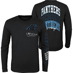 NFL Team Apparel Little Kids' Carolina Panthers Drip Black Long Sleeve T-Shirt