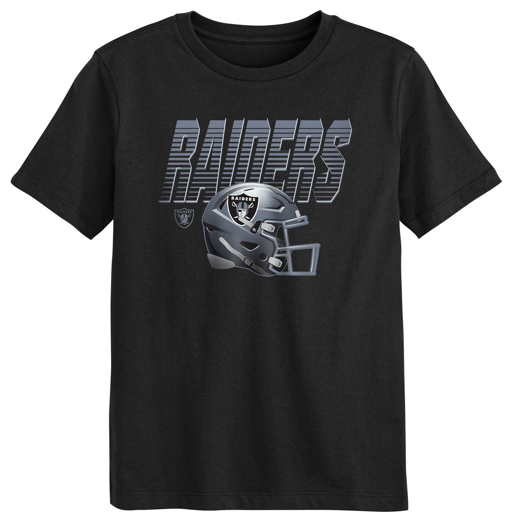 NFL Team Apparel Little Kids' Las Vegas Raiders Helmet Black T-Shirt