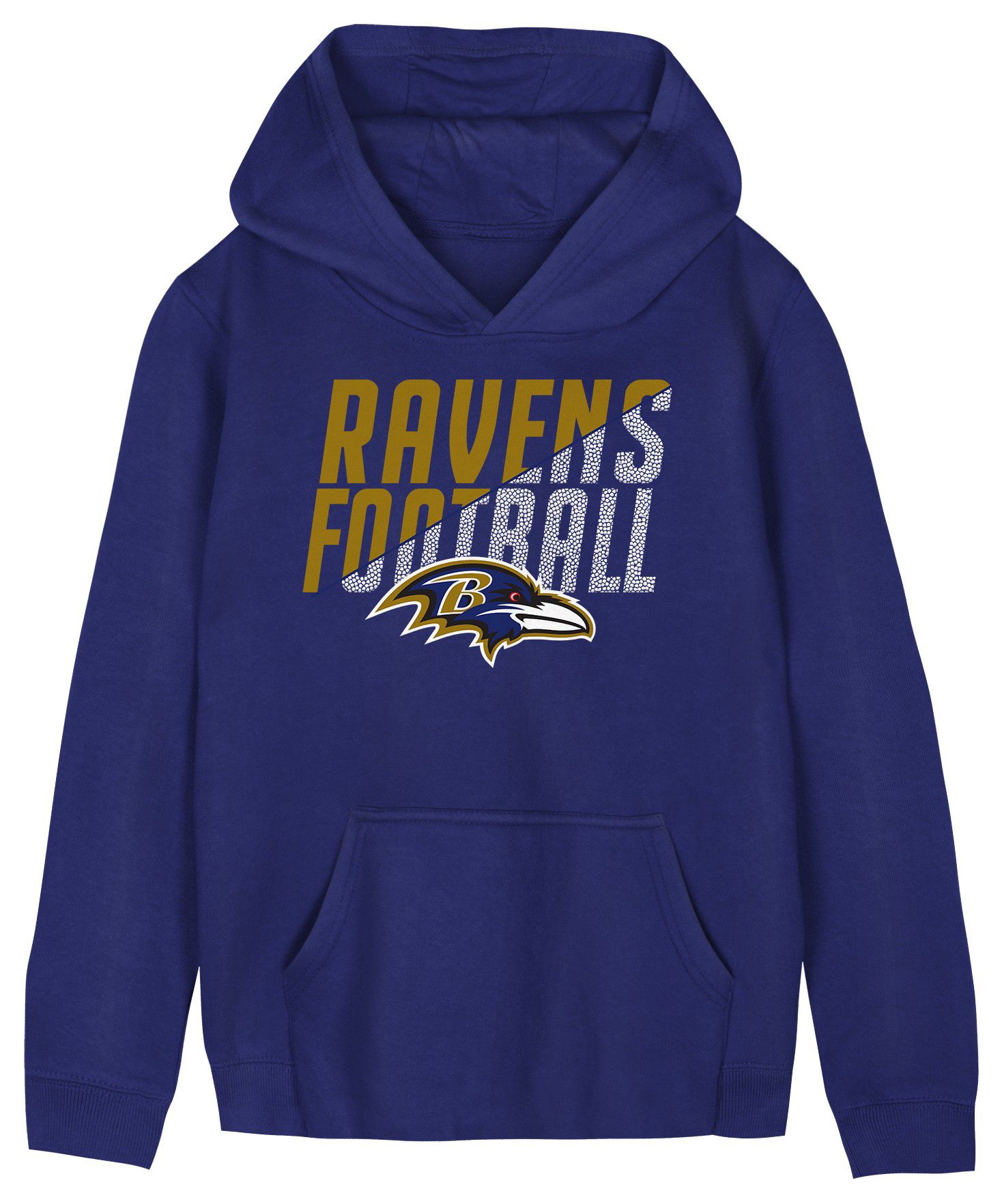 NFL Team Apparel Little Kids' Baltimore Ravens Team Football Purple Pullover Hoodie