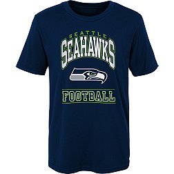 NFL Team Apparel Boys' Seattle Seahawks Big Blocker Navy T-Shirt