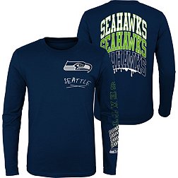 NFL Team Apparel Little Kids' Seattle Seahawks Drip Navy Long Sleeve T-Shirt