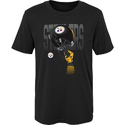 NFL Team Apparel Boys' Pittsburgh Steelers Helmets High Black T-Shirt