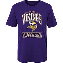 NFL Team Apparel Boys' Minnesota Vikings Big Blocker Purple T-Shirt