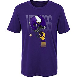 NFL Team Apparel Boys' Minnesota Vikings Helmets High Purple T-Shirt