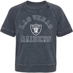 NFL Team Apparel Little Girls' Las Vegas Raiders Junior Cheer Squad Grey Top