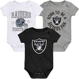 NFL Team Apparel Infant Las Vegas Raiders 'Born 2 Be' 3-Pack Bodysuit Set
