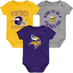 NFL Team Apparel Infant Minnesota Vikings 'Born 2 Be' 3-Pack Bodysuit Set