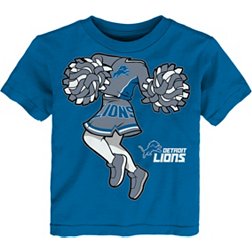 NFL Team Apparel Toddler Detroit Lions Cheerleader Blue T-Shirt