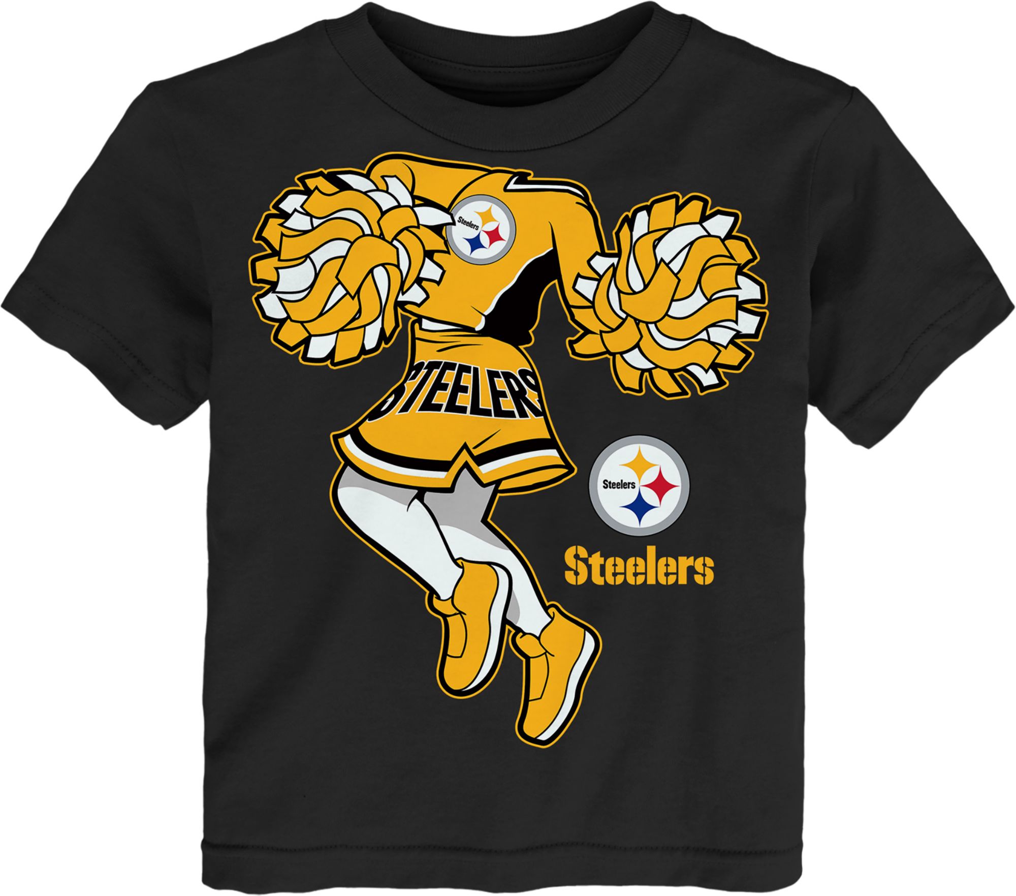 NFL Team Apparel Toddler Pittsburgh Steelers Cheerleader Black T-Shirt