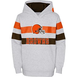 NFL Team Apparel Youth Cleveland Browns Dynamic Duo Grey Pullover Hoodie
